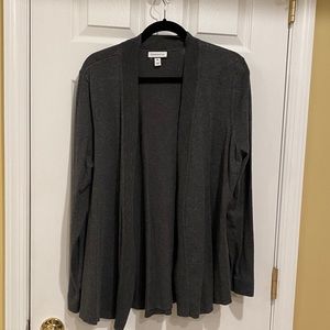 Charcoal Open-Front Cardigan